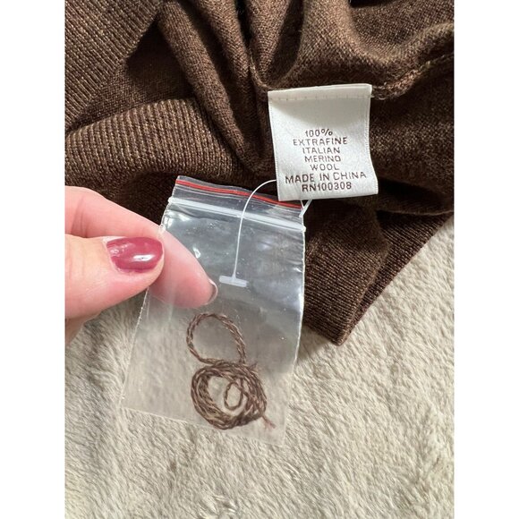 Peter Millar Mens Brown 100% Merino Wool Sleeveless 1/4 Zip Sweater Vest Size L - Picture 9 of 10